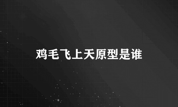 鸡毛飞上天原型是谁