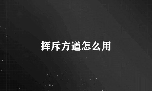 挥斥方遒怎么用