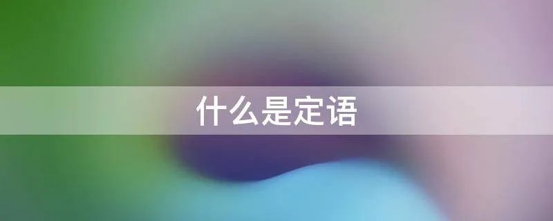 什么是定语