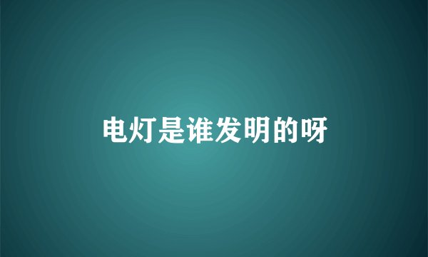 电灯是谁发明的呀