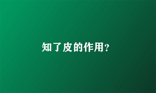 知了皮的作用？