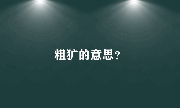粗犷的意思？