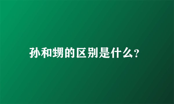 孙和甥的区别是什么?