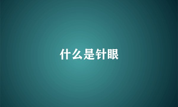 什么是针眼