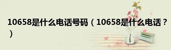10658是什么电话号码(10658是什么电话?)