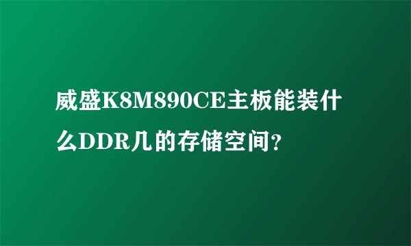 威盛K8M890CE主板能装什么DDR几的存储空间？