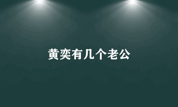 黄奕有几个老公