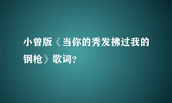 小曾版《当你的秀发拂过我的钢枪》歌词？