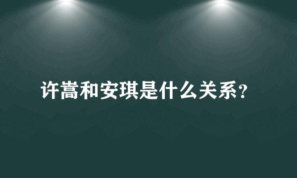 许嵩和安琪是什么关系？