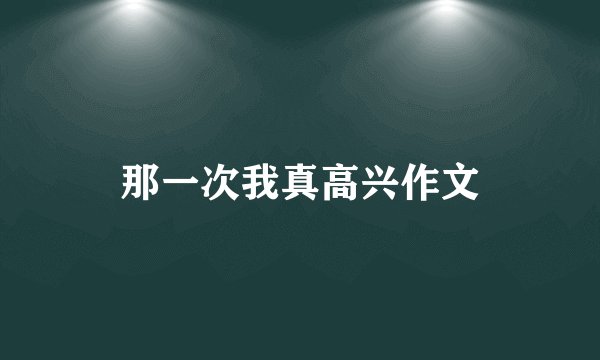 那一次我真高兴作文