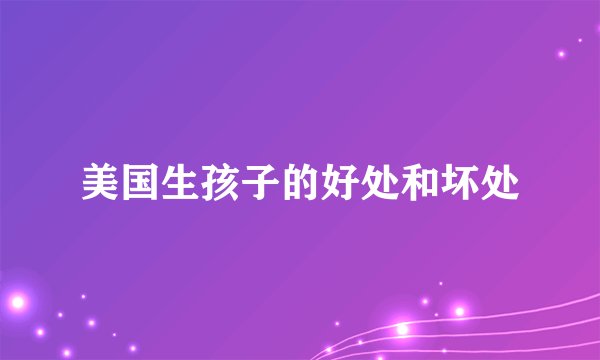 美国生孩子的好处和坏处