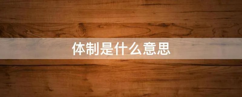 体制是什么意思