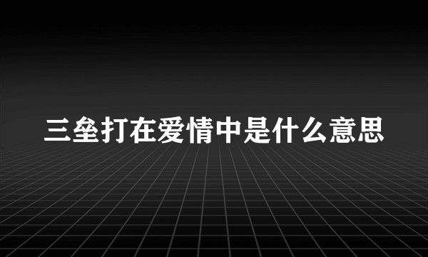 三垒打在爱情中是什么意思