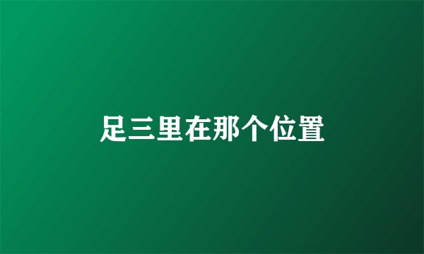 足三里在那个位置
