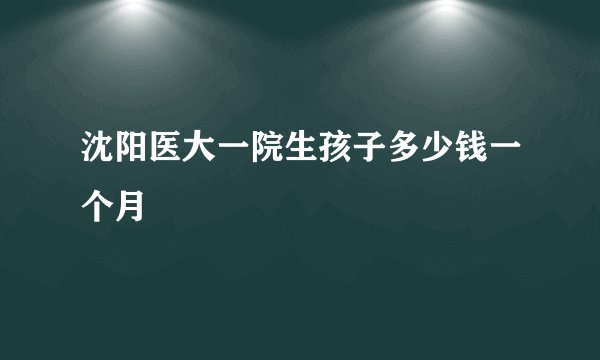 沈阳医大一院生孩子多少钱一个月