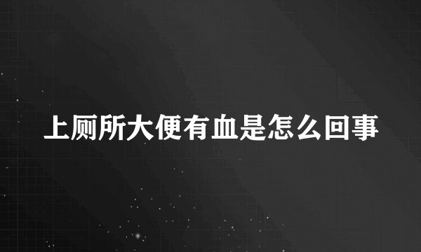 上厕所大便有血是怎么回事