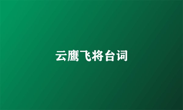 云鹰飞将台词