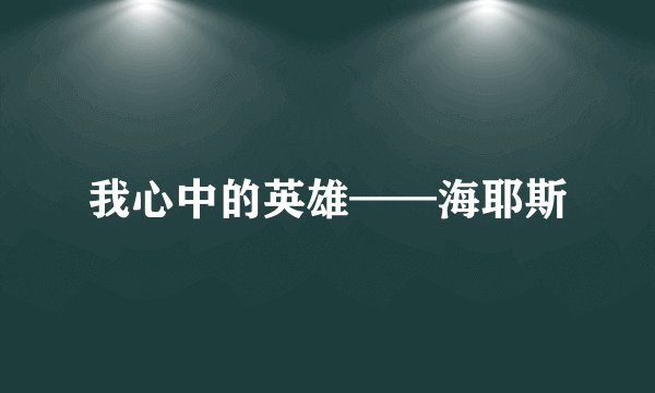 我心中的英雄——海耶斯