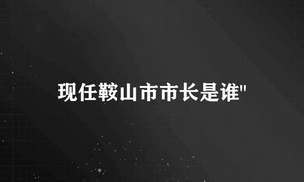 现任鞍山市市长是谁