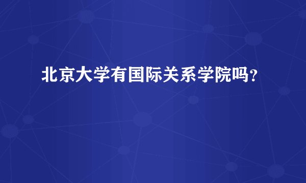 北京大学有国际关系学院吗？