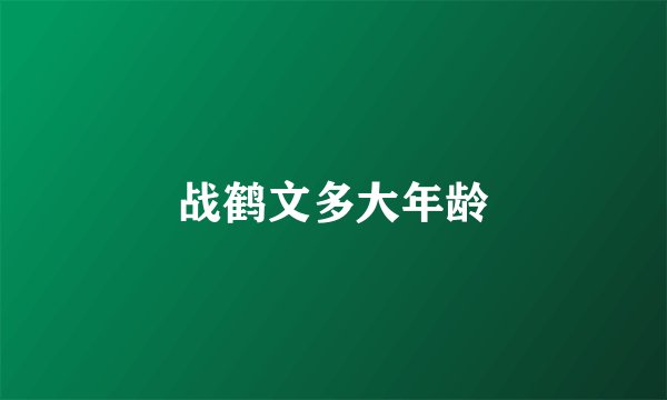 战鹤文多大年龄