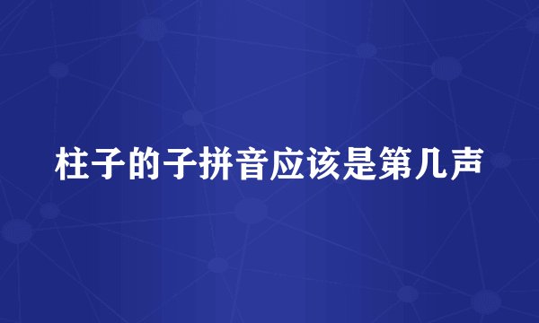 柱子的子拼音应该是第几声