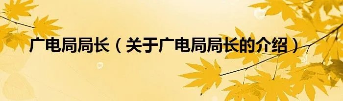 广电局局长（关于广电局局长的介绍）