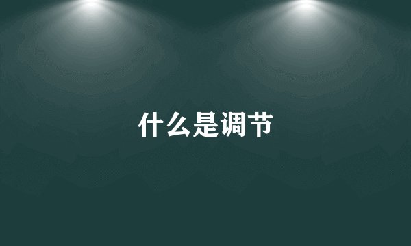 什么是调节