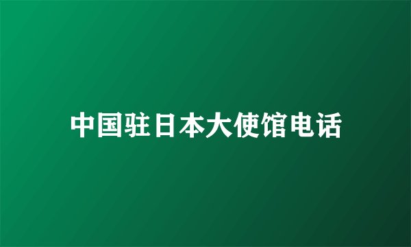 中国驻日本大使馆电话