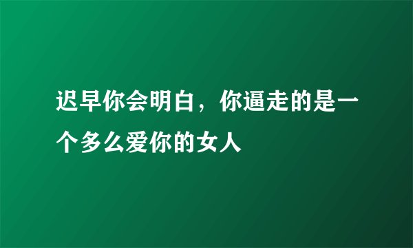 迟早你会明白，你逼走的是一个多么爱你的女人