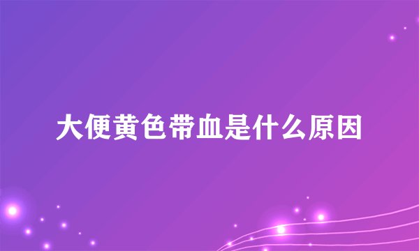 大便黄色带血是什么原因