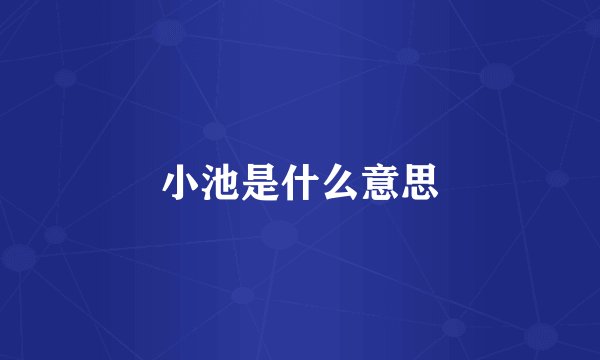 小池是什么意思
