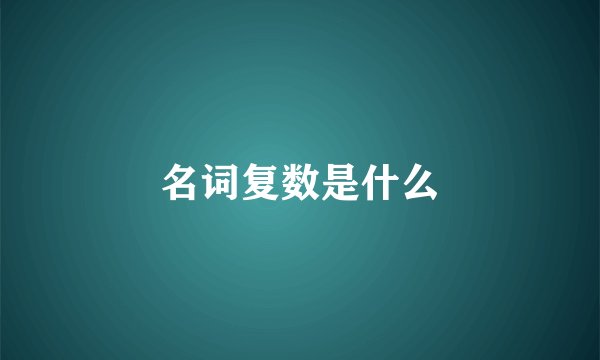名词复数是什么