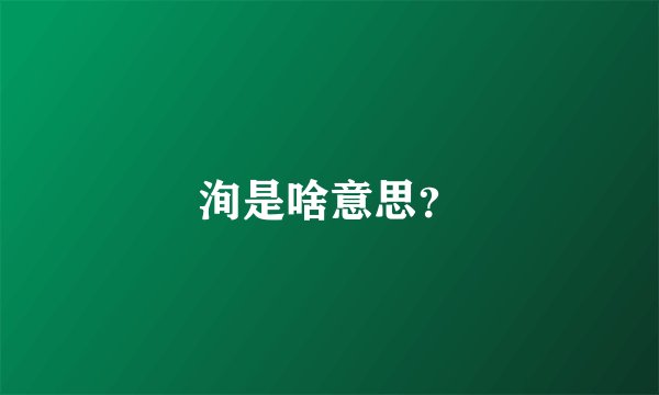 洵是啥意思?