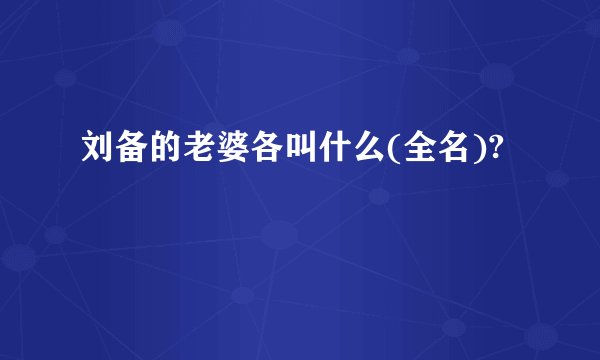 刘备的老婆各叫什么(全名)?