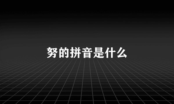 努的拼音是什么