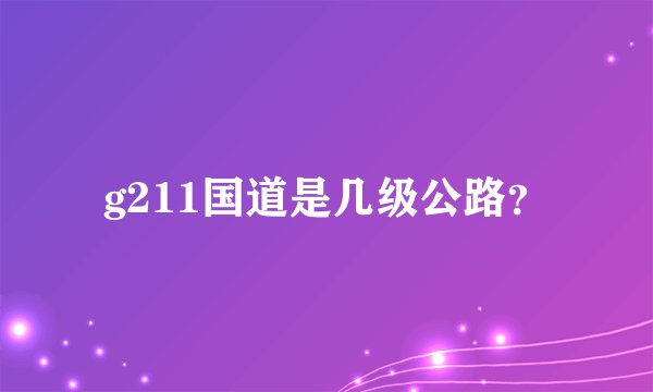 g211国道是几级公路？