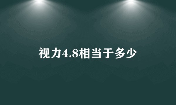 视力4.8相当于多少