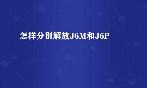 怎样分别解放J6M和J6P