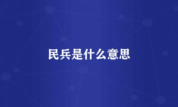 民兵是什么意思