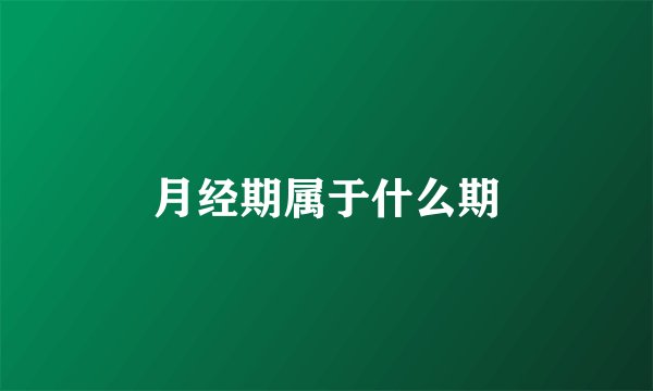月经期属于什么期
