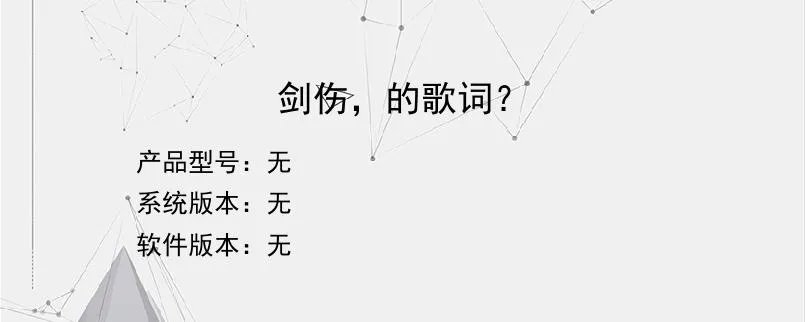 剑伤，的歌词？？