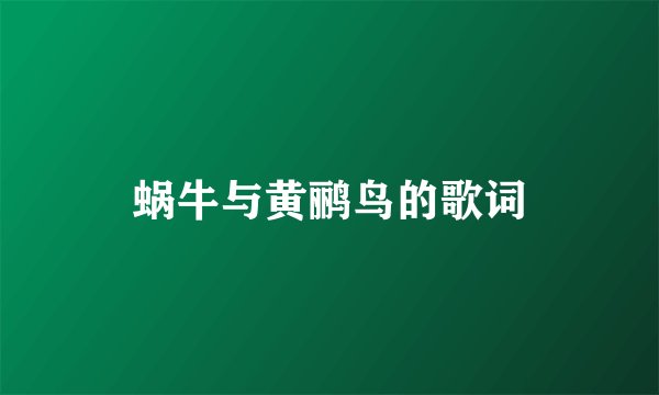 蜗牛与黄鹂鸟的歌词