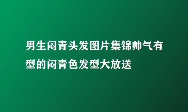男生闷青头发图片集锦帅气有型的闷青色发型大放送
