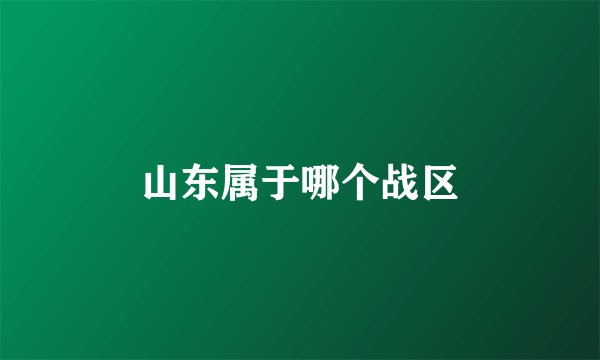 山东属于哪个战区