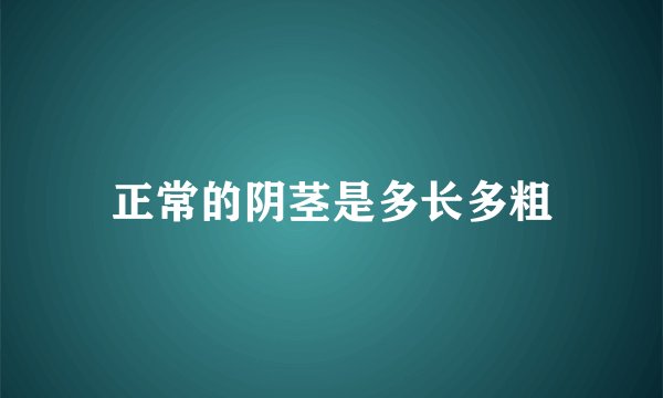正常的阴茎是多长多粗