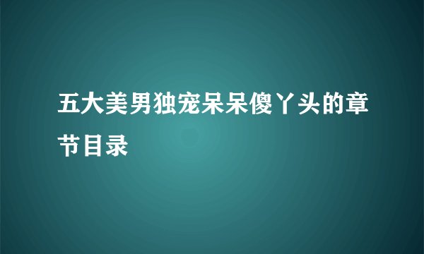 五大美男独宠呆呆傻丫头的章节目录