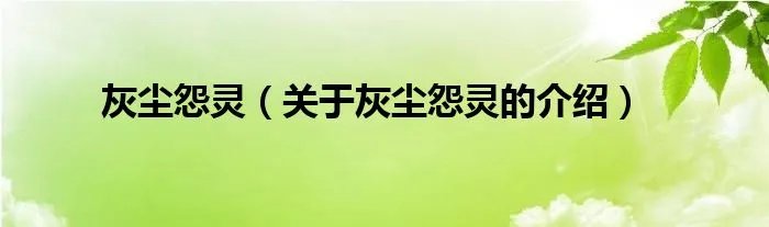 灰尘怨灵（关于灰尘怨灵的介绍）