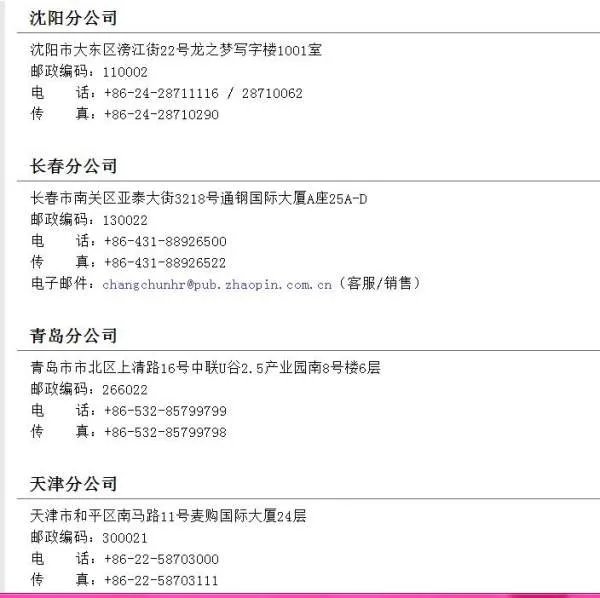 北京智联招聘总公司地址是在哪里?分公司地址是在哪里?