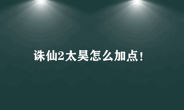 诛仙2太昊怎么加点!